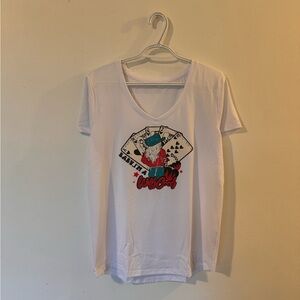 White Graphic Women's Top